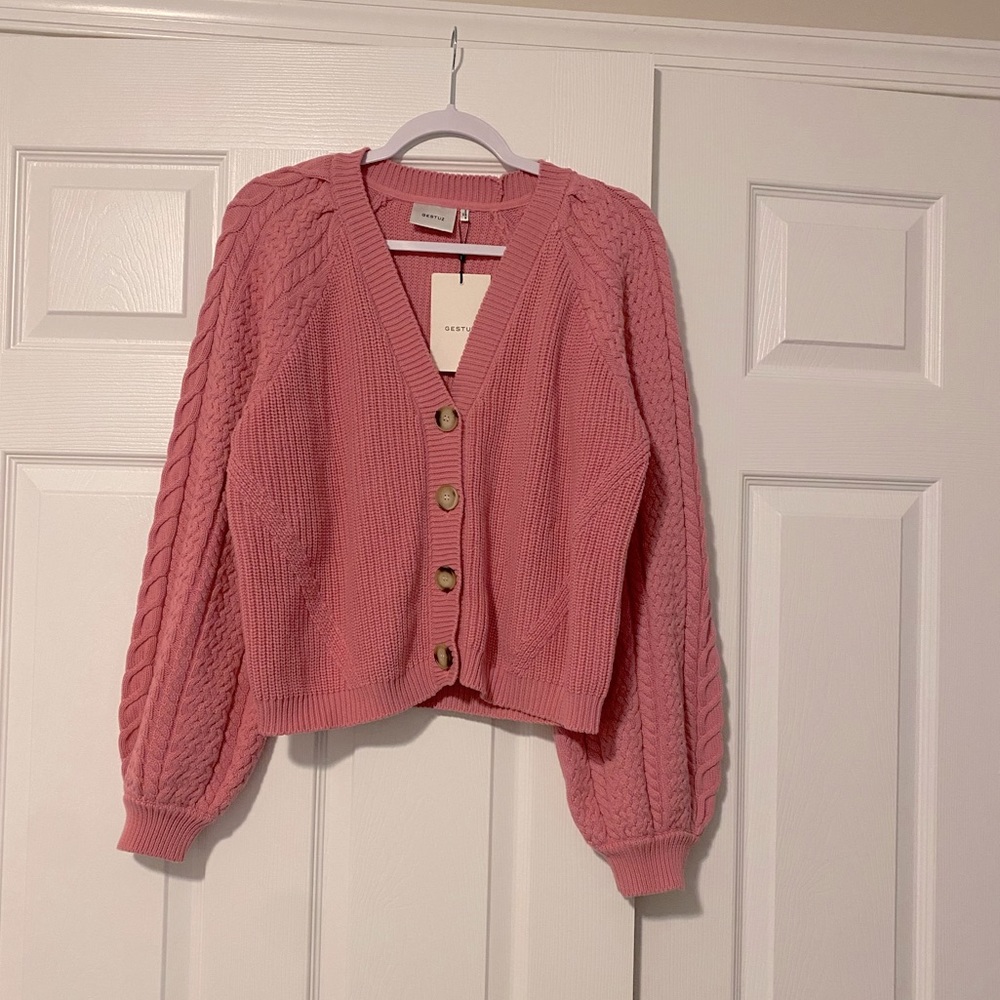 Gestuz Viola GZ Cardigan in Cashmere Rose size Small NWT 100% Cotton - Picture 5 of 5